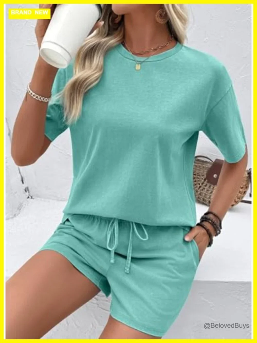 Matching Lounge Set - 2 Piece Sweat Short Set, Cotton Comfy